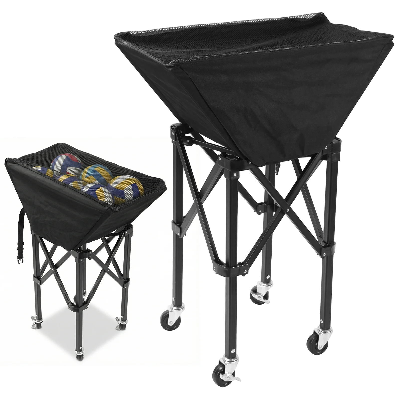 Collapsible Hammock Ball Cart with Wheels Rolling Ball Storage Cart Large Capacity for Easy Storage and Transport
Collapsible Hammock Ball Cart with Wheels Rolling Ball Storage Cart Large Capacity for Easy Storage and Transport