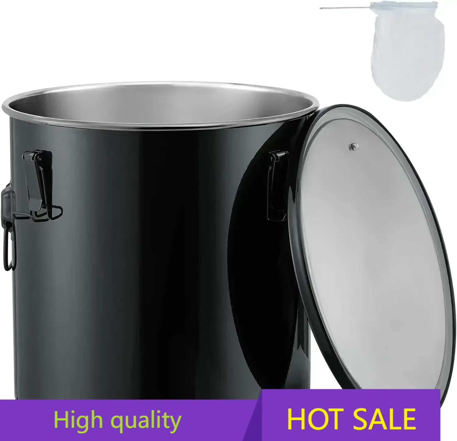 8 Gal Oil Disposal Caddy Stainless Steel Fryer Oil Bucket Rust-Proof Coating with Lid, Lock Clips, Filter Bag
8 Gal Oil Disposal Caddy Stainless Steel Fryer Oil Bucket Rust-Proof Coating with Lid, Lock Clips, Filter Bag