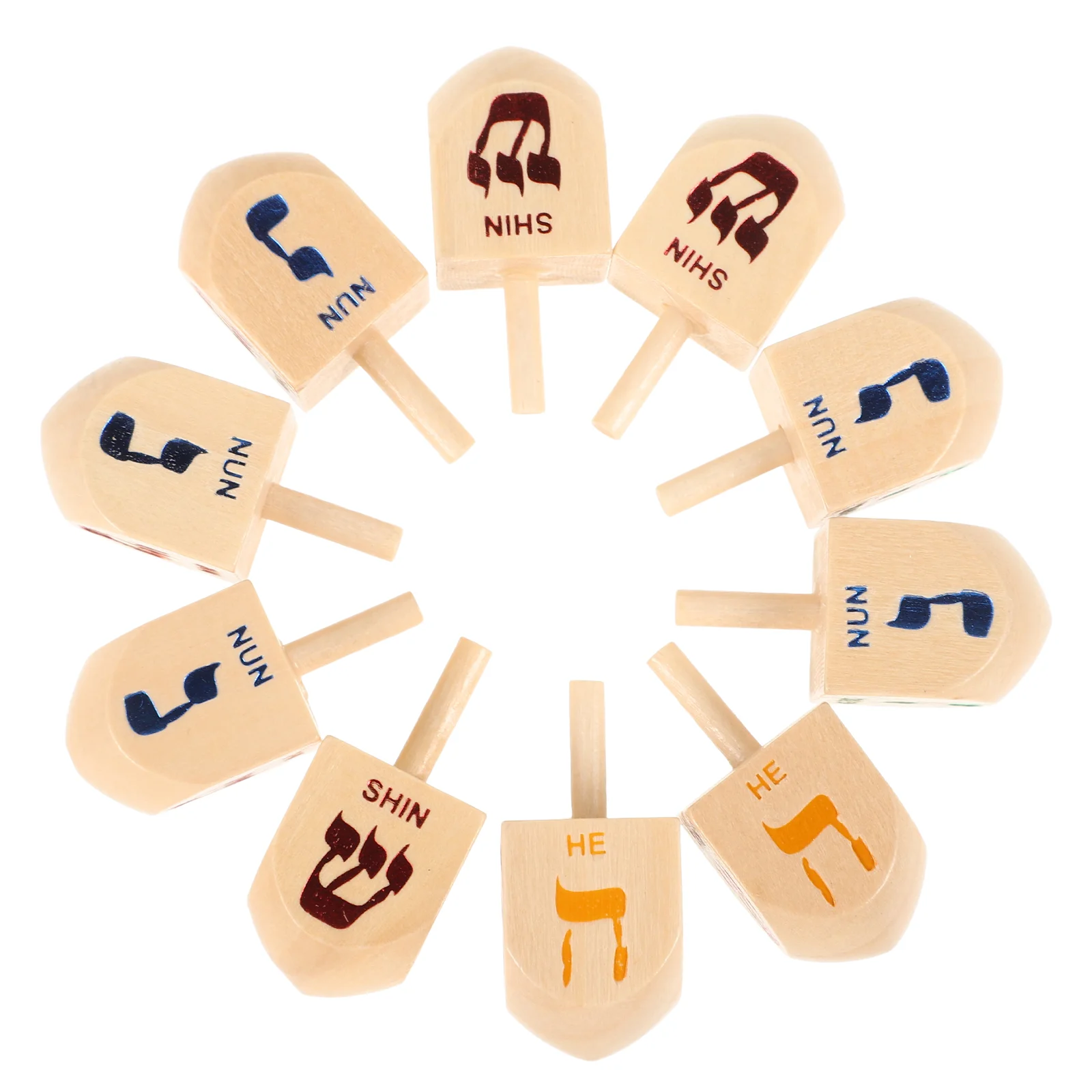 10 Pcs Handle Puzzle Spinning Top Toy Child Dreidels for Hanukkah 400X200X180CM Wood Funny Toys
10 Pcs Handle Puzzle Spinning Top Toy Child Dreidels for Hanukkah 400X200X180CM Wood Funny Toys