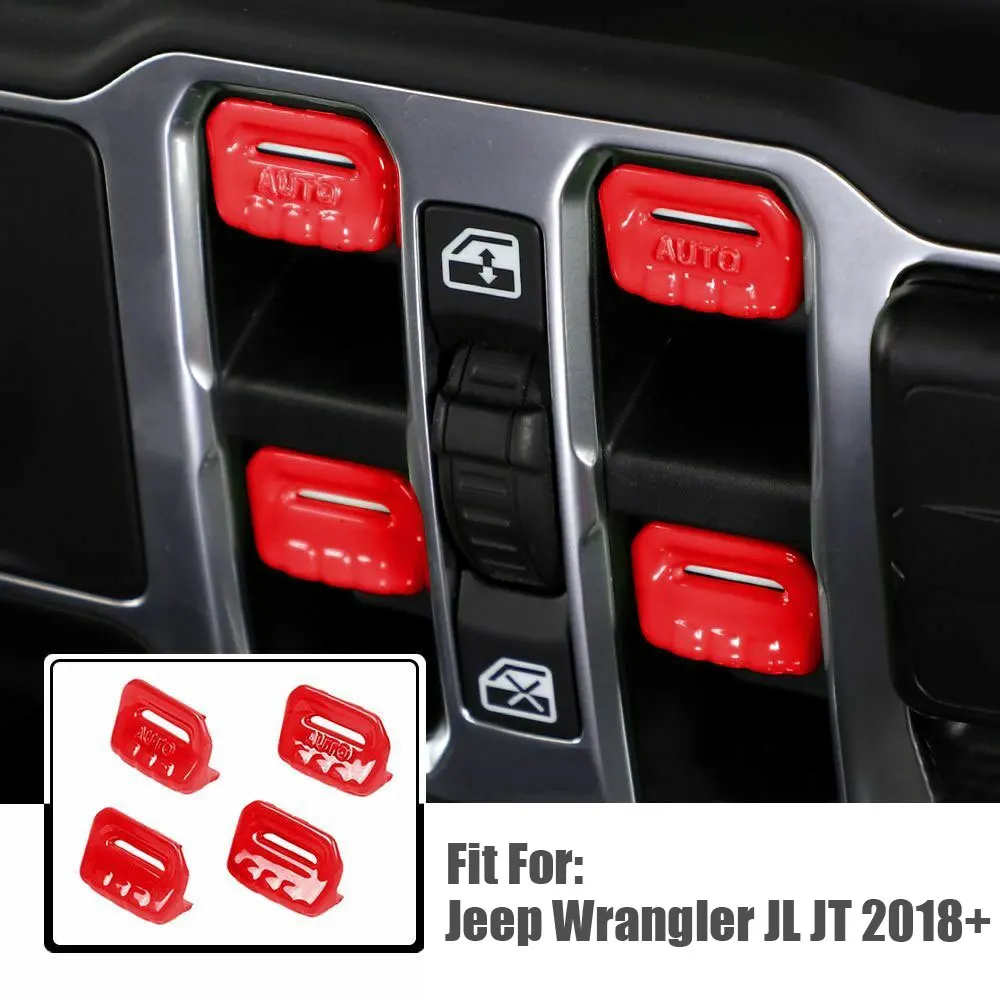 For Jeep Wrangler JL JT 2018+ Window Control Switch Button Cover Window Lift Switch Adjust Button Cap Car Decor Accessories Red
For Jeep Wrangler JL JT 2018+ Window Control Switch Button Cover Window Lift Switch Adjust Button Cap Car Decor Accessories Red