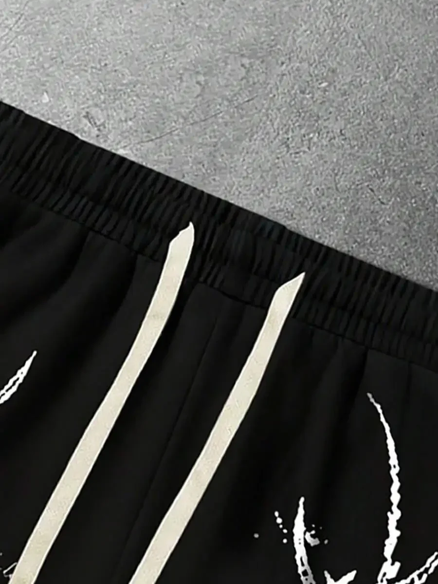 Men Gothic Elastic Waist Drawstring Casual Summer Shorts
Men Gothic Elastic Waist Drawstring Casual Summer Shorts