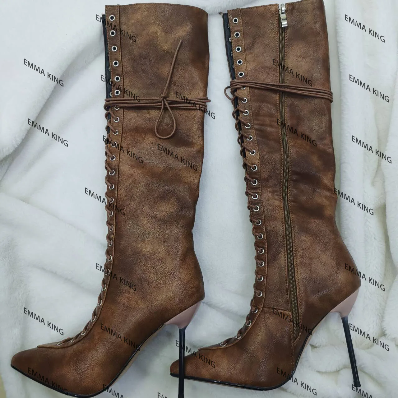 Women Sexy Fetish Stiletto Heel Vintage Boots Knee High Lace-up Thin High Heel Boots Size 35-44 Long Boota
Women Sexy Fetish Stiletto Heel Vintage Boots Knee High Lace-up Thin High Heel Boots Size 35-44 Long Boota