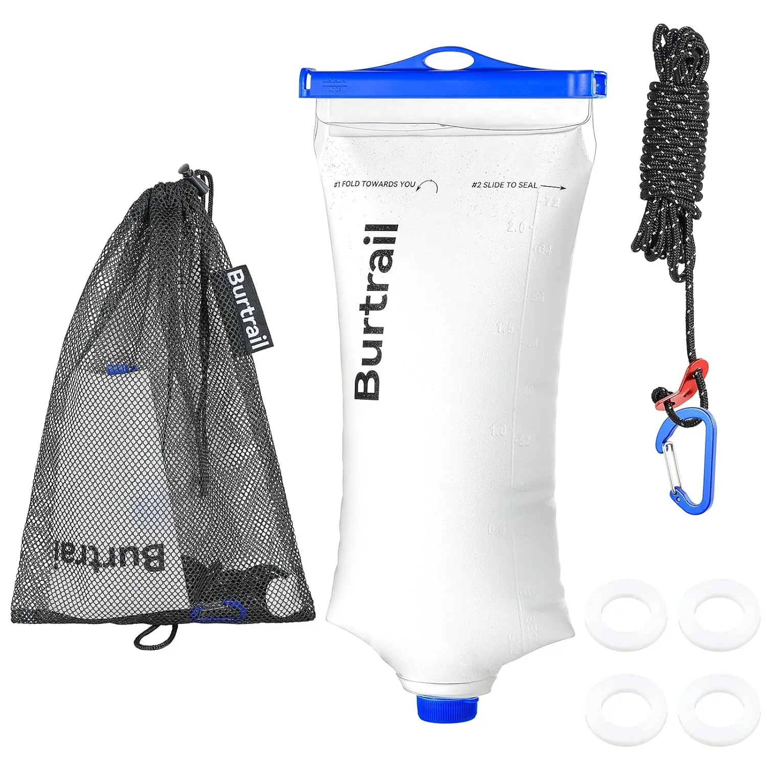 2L Foldable Water Bag Compatible with Squeeze Filtration System, Wide & Narrow Mouth for Survival Straw
2L Foldable Water Bag Compatible with Squeeze Filtration System, Wide & Narrow Mouth for Survival Straw