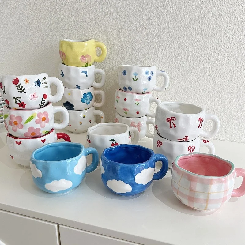 Hand-Painted Cerc Coffee Cup Blue And White Clouds ternoon Tea Latte Cup Unique Gift Korean Sle Floral Design
Hand-Painted Cerc Coffee Cup Blue And White Clouds ternoon Tea Latte Cup Unique Gift Korean Sle Floral Design