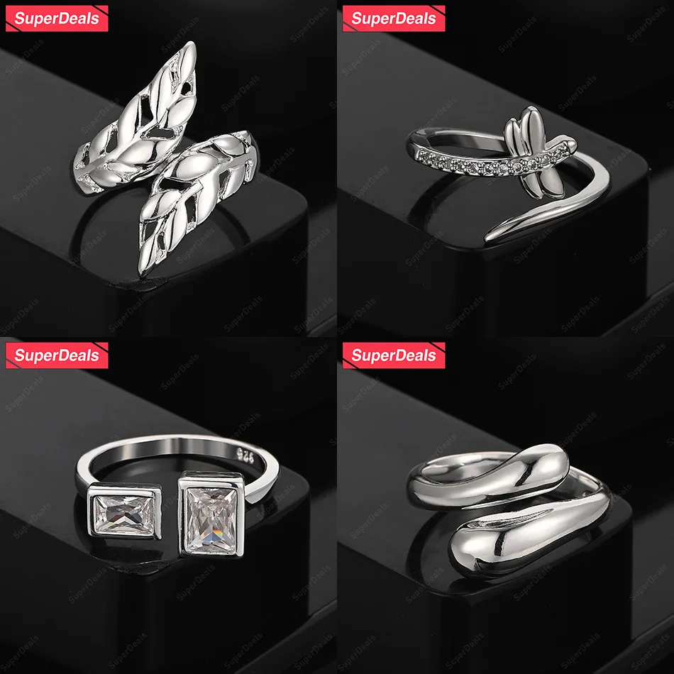 SuperDeals 925 Sterling Silver Feather Dragonfly Water Drop Square Zircon Open Ring Women Noble Luxury Jewelry Engagement Party
SuperDeals 925 Sterling Silver Feather Dragonfly Water Drop Square Zircon Open Ring Women Noble Luxury Jewelry Engagement Party