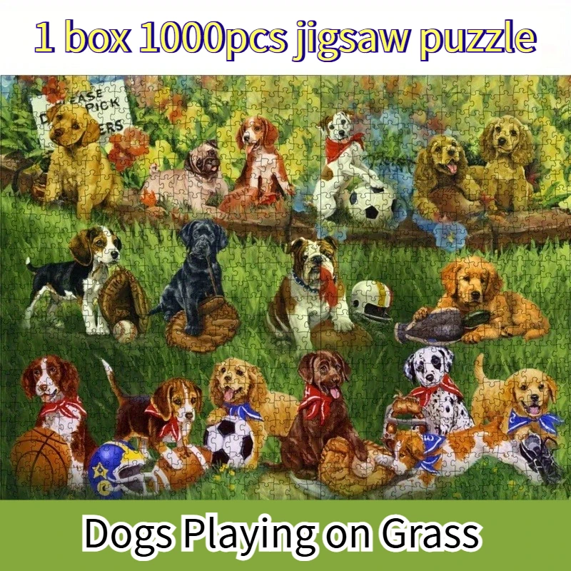 Large Puzzle Premium Greyboard 1 Box 1000 Pieces Busy Dogs Playing on Grass for Family Game Night, Rainy Day Activities
Large Puzzle Premium Greyboard 1 Box 1000 Pieces Busy Dogs Playing on Grass for Family Game Night, Rainy Day Activities