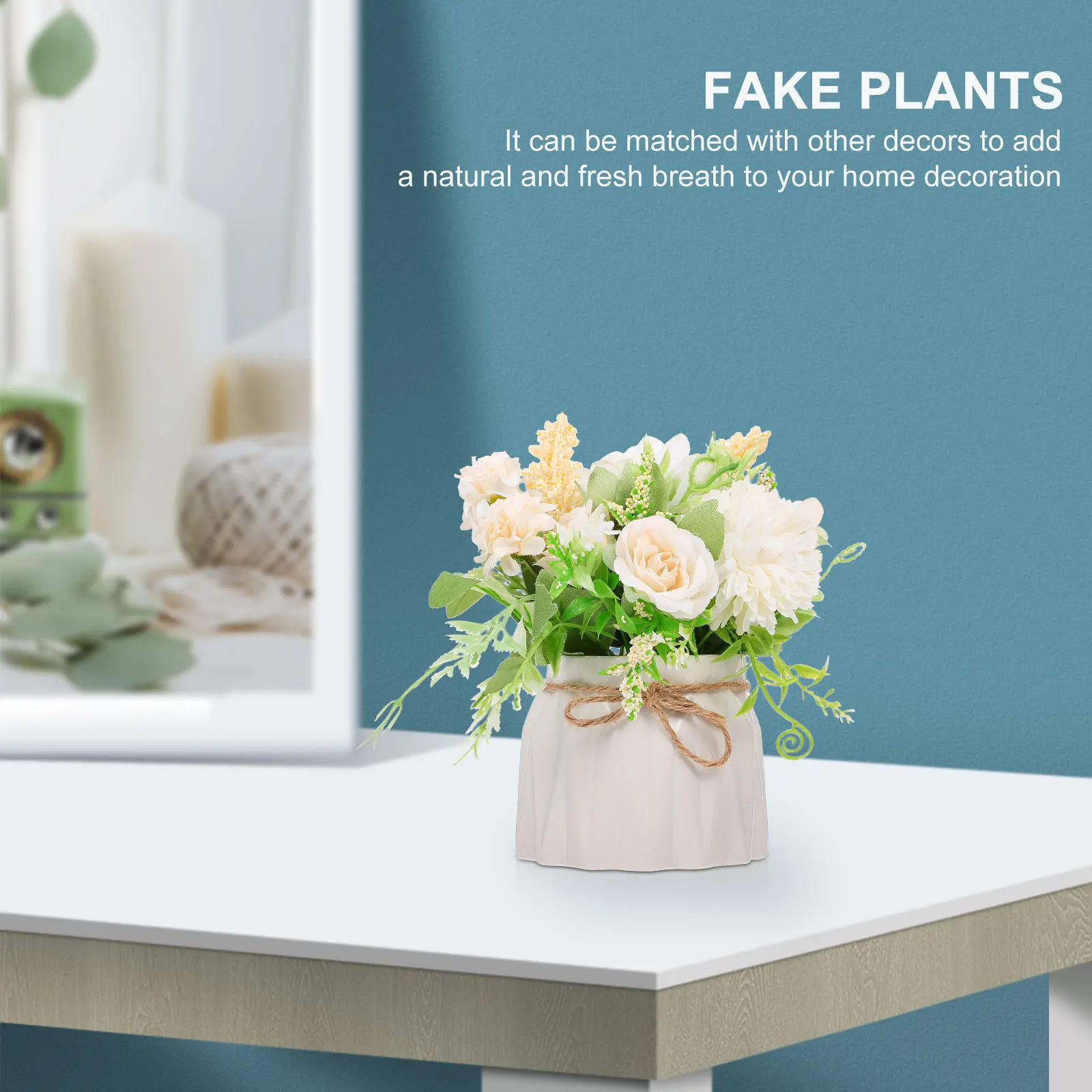 1Pcs High Quality Artificial Rose Bonsai in Ceramic Pot Lifelike Fake Plants Decor for Living Room Bedroom Office Space
1Pcs High Quality Artificial Rose Bonsai in Ceramic Pot Lifelike Fake Plants Decor for Living Room Bedroom Office Space