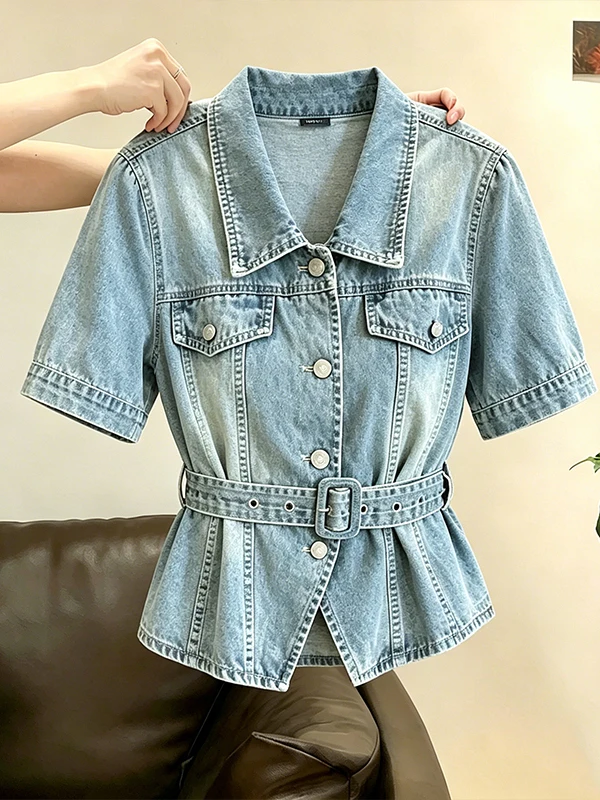 Summer New Style Casual Fashionable Small Fragrance Wind Denim Shirt Women's Soft Simple Style Top Large Size 2026
Summer New Style Casual Fashionable Small Fragrance Wind Denim Shirt Women's Soft Simple Style Top Large Size 2026