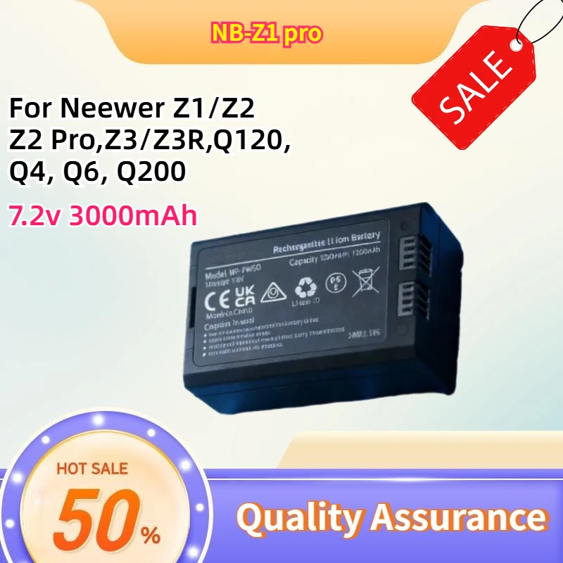 NB-Z1 pro Replacement Flash Battery for Neewer Z1/Z2 Pro, Z760 Q120, Q4, Q6, Q200 7.2V 3000mAh High-Capacity Universal Battery
NB-Z1 pro Replacement Flash Battery for Neewer Z1/Z2 Pro, Z760 Q120, Q4, Q6, Q200 7.2V 3000mAh High-Capacity Universal Battery