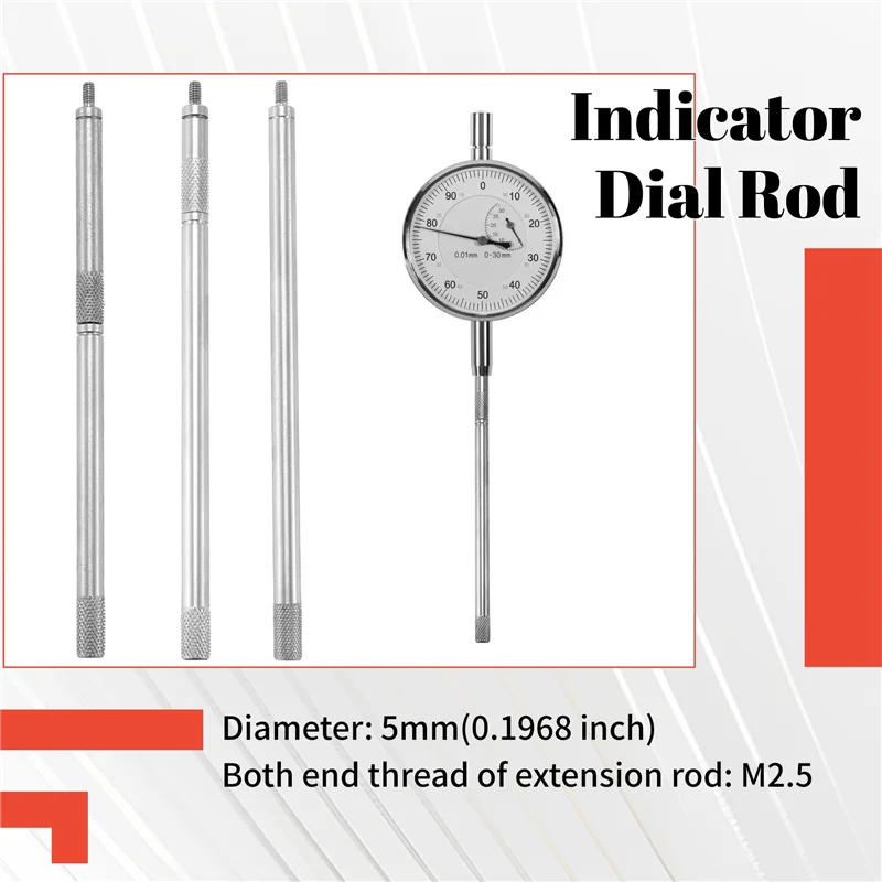 ABRW-5Pcs Dial Digital Indicator HSS Indicator Dial Rod Extension Stem Rod Set M2.5 20 40 60 80 100Mm Electrical Equipments
ABRW-5Pcs Dial Digital Indicator HSS Indicator Dial Rod Extension Stem Rod Set M2.5 20 40 60 80 100Mm Electrical Equipments