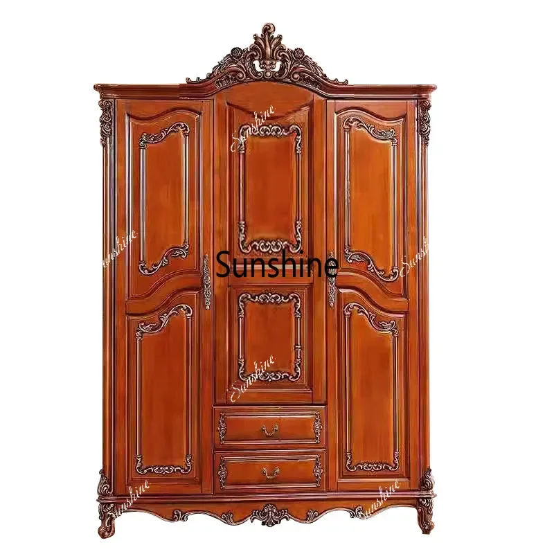 YEuropean solid wood wardrobe luxury retro carved bedroom storage
YEuropean solid wood wardrobe luxury retro carved bedroom storage