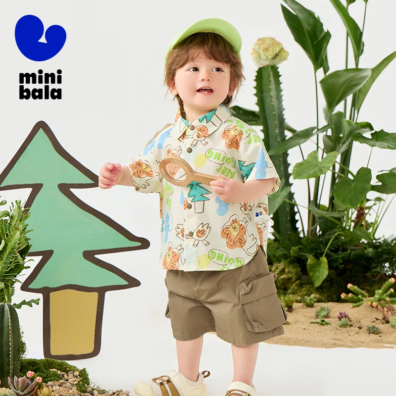 Mini Bala Dinosaur Shirt and Shorts Set Baby Boy 2025 New Summer Cotton Outfit for Outdoor Activities
Mini Bala Dinosaur Shirt and Shorts Set Baby Boy 2025 New Summer Cotton Outfit for Outdoor Activities