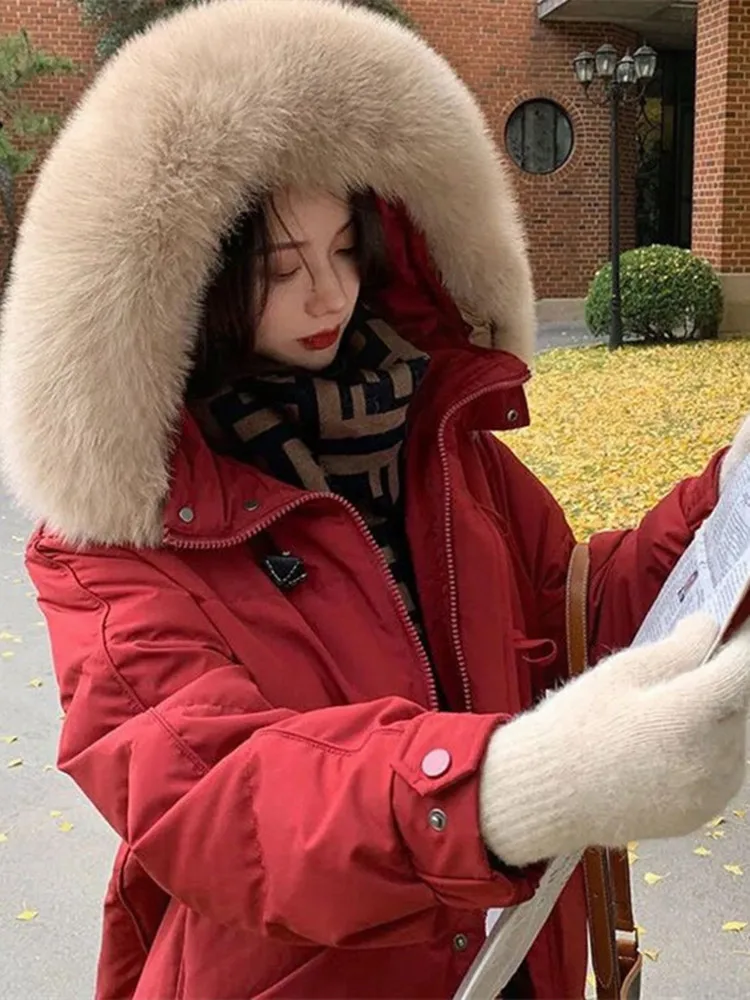 Long Over-Knee down Jaet Women's Winter New Sle Korean Loose Large Fur Collar Hooded Cotton Puffer Coat Trendy ular
Long Over-Knee down Jaet Women's Winter New Sle Korean Loose Large Fur Collar Hooded Cotton Puffer Coat Trendy ular