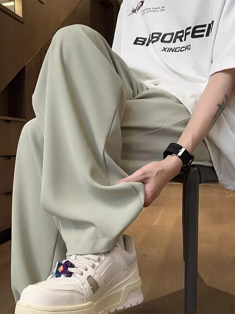 Мужские летние тонкие свободные повседневные брюки из ледяного шелка, широкие прямые спортивные брюки с эффектом драпировки, модные, брендовые, с охлаждающим эффектом
Мужские летние тонкие свободные повседневные брюки из ледяного шелка, широкие прямые спортивные брюки с эффектом драпировки, модные, брендовые, с охлаждающим эффектом