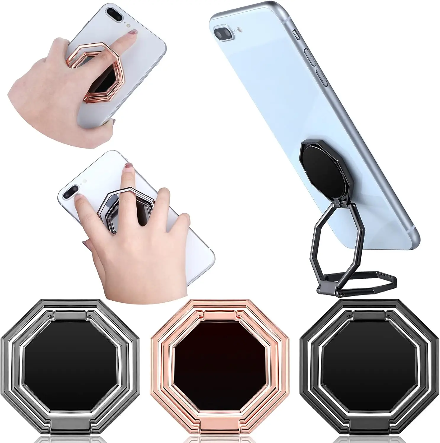 Frienda 3 Pieces Phone Ring Holder Stand Finger Kickstand 360 Degree Rotation Foldable Phone Grip Metal Cellphone Stand for Magn
Frienda 3 Pieces Phone Ring Holder Stand Finger Kickstand 360 Degree Rotation Foldable Phone Grip Metal Cellphone Stand for Magn