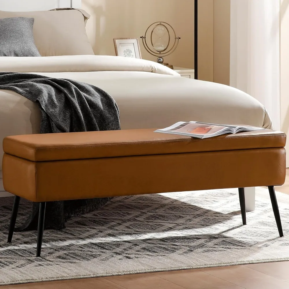 Leather Storage Ottoman Bench,End of Bed Bench for Living Room Bedroom Dinning Room Entryway,Mid-Century Modern,Faux Leather,wit
Leather Storage Ottoman Bench,End of Bed Bench for Living Room Bedroom Dinning Room Entryway,Mid-Century Modern,Faux Leather,wit