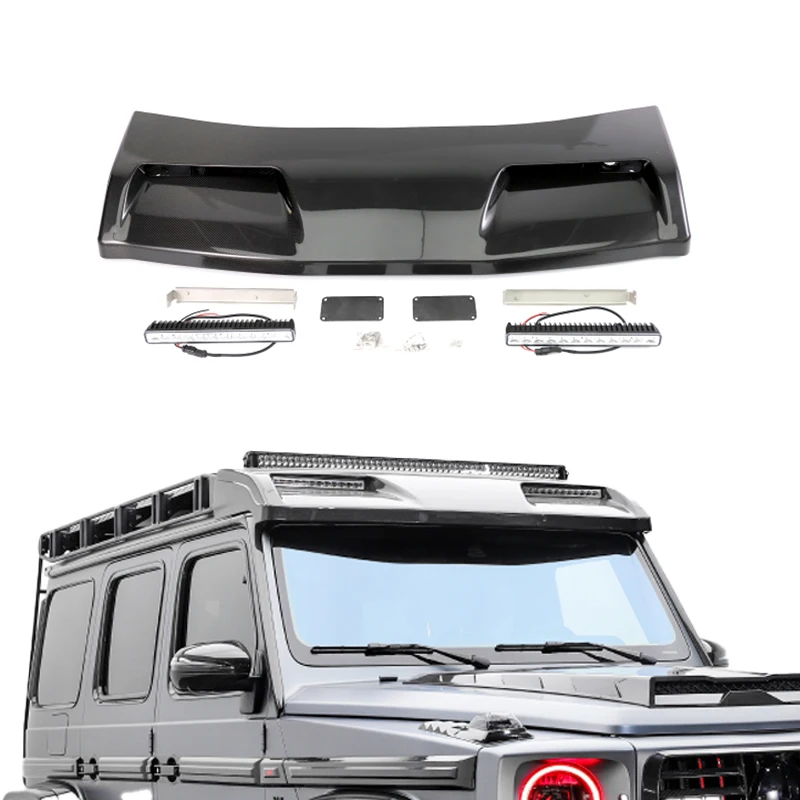 Dry Carbon Fiber for G-class W464 4x4 Roof Spoiler with Original Lights for 2019y~ G63 Car Accessories Auto Parts Body Kits
Dry Carbon Fiber for G-class W464 4x4 Roof Spoiler with Original Lights for 2019y~ G63 Car Accessories Auto Parts Body Kits