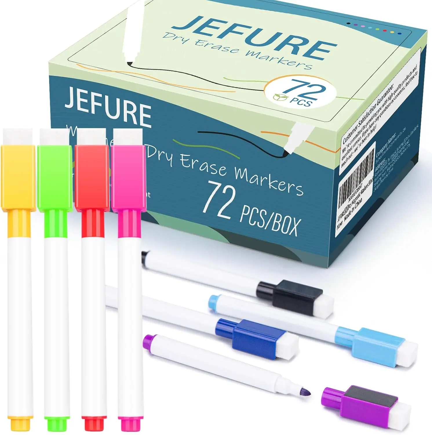 72 Colorful Magnetic Dry Erase Markers with Eraser Caps, Fine Point, Bulk for Teachers Office School
72 Colorful Magnetic Dry Erase Markers with Eraser Caps, Fine Point, Bulk for Teachers Office School
