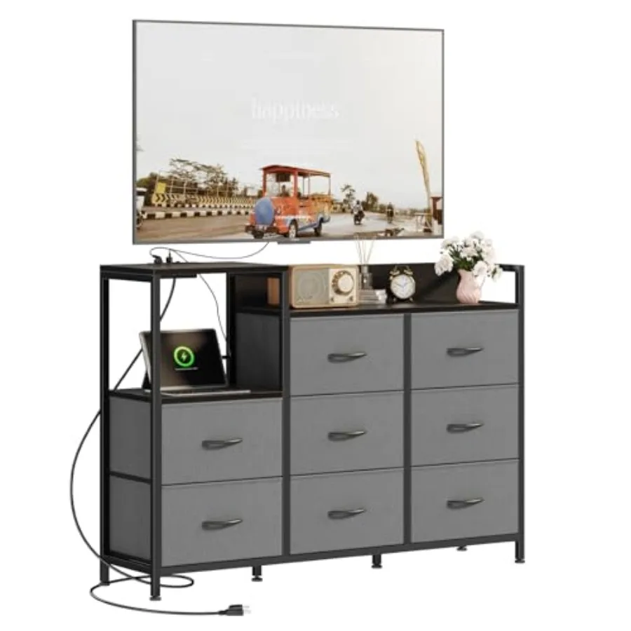 TV Stand Dresser with 8 Fabric Drawers and Open Shelves TV Stand for Up to 45 inch TV with Wooden Top Entertainment Center with
TV Stand Dresser with 8 Fabric Drawers and Open Shelves TV Stand for Up to 45 inch TV with Wooden Top Entertainment Center with