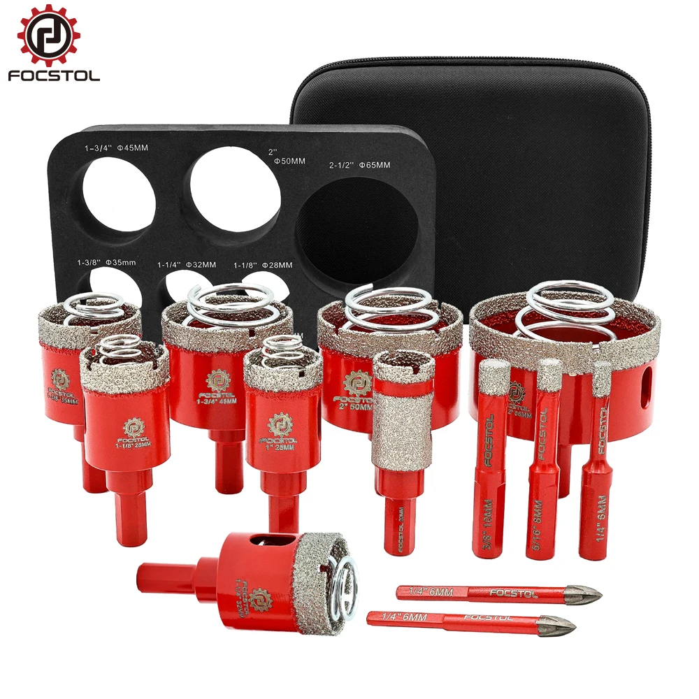 FOCSTOL 13pcs Diamond Drills Hole Saw spring Triangle Shank Hole Saw 6mm Tungsten Carbide Drills 6-65mm Core Bit Milling Bit
FOCSTOL 13pcs Diamond Drills Hole Saw spring Triangle Shank Hole Saw 6mm Tungsten Carbide Drills 6-65mm Core Bit Milling Bit