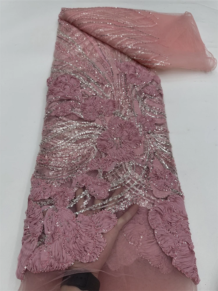 African Bridal Lace Fabric with Sequins Beaded Embroidery 2026 High Quality French Tulle for Wedding Groom Nigerian Style
African Bridal Lace Fabric with Sequins Beaded Embroidery 2026 High Quality French Tulle for Wedding Groom Nigerian Style