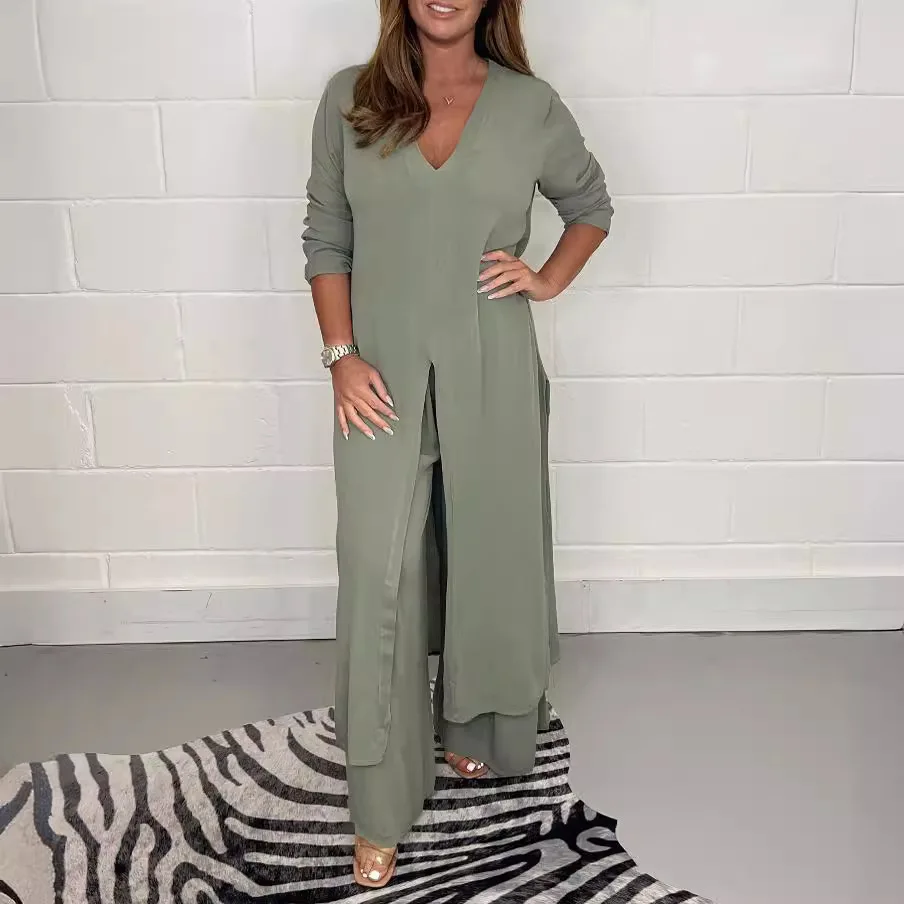 Комплект длинных брюк Ele для женщин, 2024, новая независимая станция, трансграничный дизайн с разрезом, повседневная спортивная одежда, ансамбль
Комплект длинных брюк Ele для женщин, 2024, новая независимая станция, трансграничный дизайн с разрезом, повседневная спортивная одежда, ансамбль