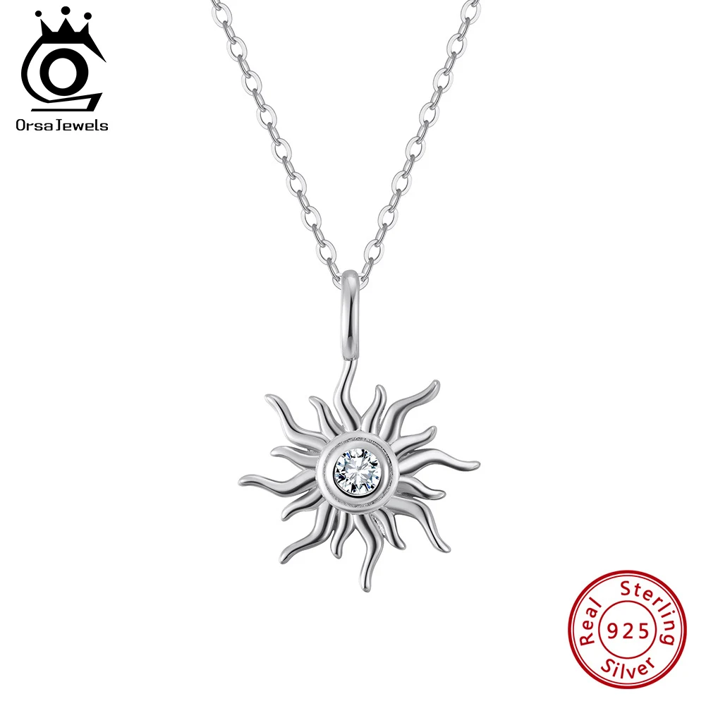 ORSA JEWELS 925 Sterling Silver 5A Zircon Sun Necklaces Sun Shaped Pendant Necklace Aesthetic Wedding Jewelry Wedding Gift APN50
ORSA JEWELS 925 Sterling Silver 5A Zircon Sun Necklaces Sun Shaped Pendant Necklace Aesthetic Wedding Jewelry Wedding Gift APN50
