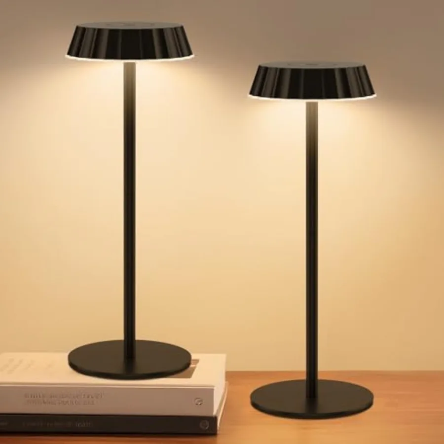 Rechargeable Table Lamp IP65 Waterproof and Fast Charging, 5000mAh Battery Cordl LED with 3-Color Dimmable Light, 2-Pack for Ca
Rechargeable Table Lamp IP65 Waterproof and Fast Charging, 5000mAh Battery Cordl LED with 3-Color Dimmable Light, 2-Pack for Ca
