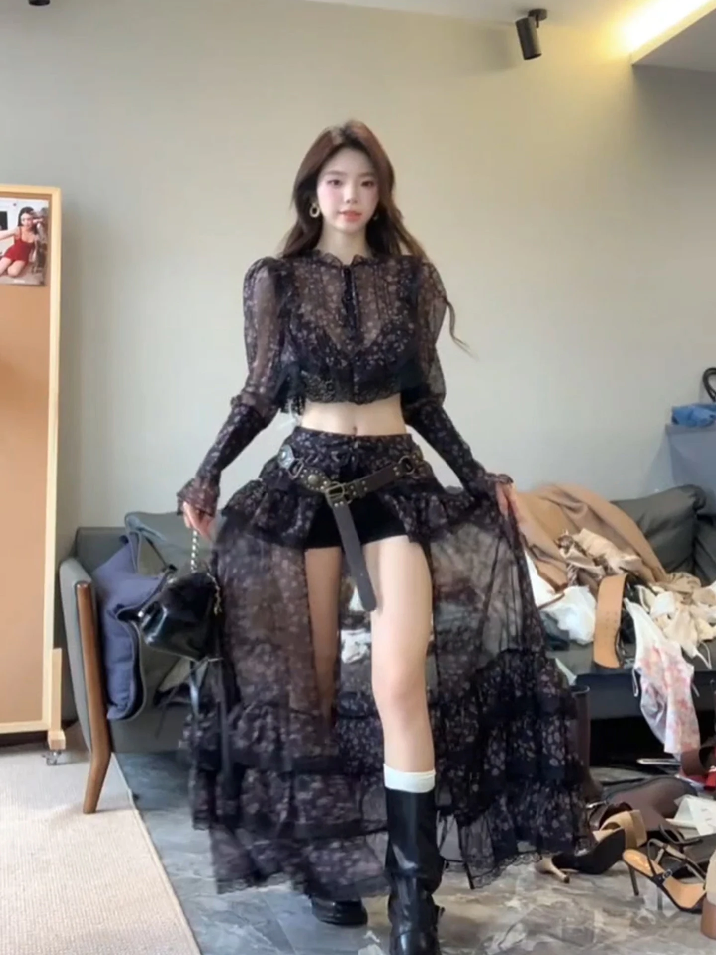 XZY plus Size Retro Lace Trim Mesh Short Top Women's Summer Sexy Low Waist Long Dress Set Korean Style High Waist Polyester F...
XZY plus Size Retro Lace Trim Mesh Short Top Women's Summer Sexy Low Waist Long Dress Set Korean Style High Waist Polyester F...