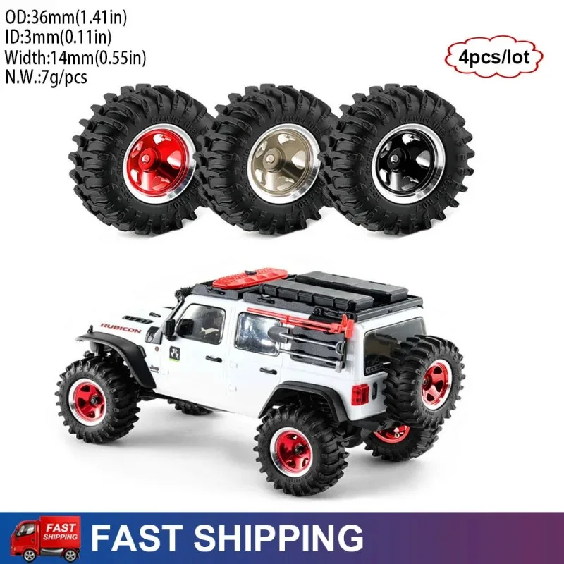 4PCS 0.7" Metal RC Crawler Beadlock Tires and Wheels for 1/30 Axial SCX30 Ford Bronco Wrangler K10 Upgrade Parts
4PCS 0.7" Metal RC Crawler Beadlock Tires and Wheels for 1/30 Axial SCX30 Ford Bronco Wrangler K10 Upgrade Parts