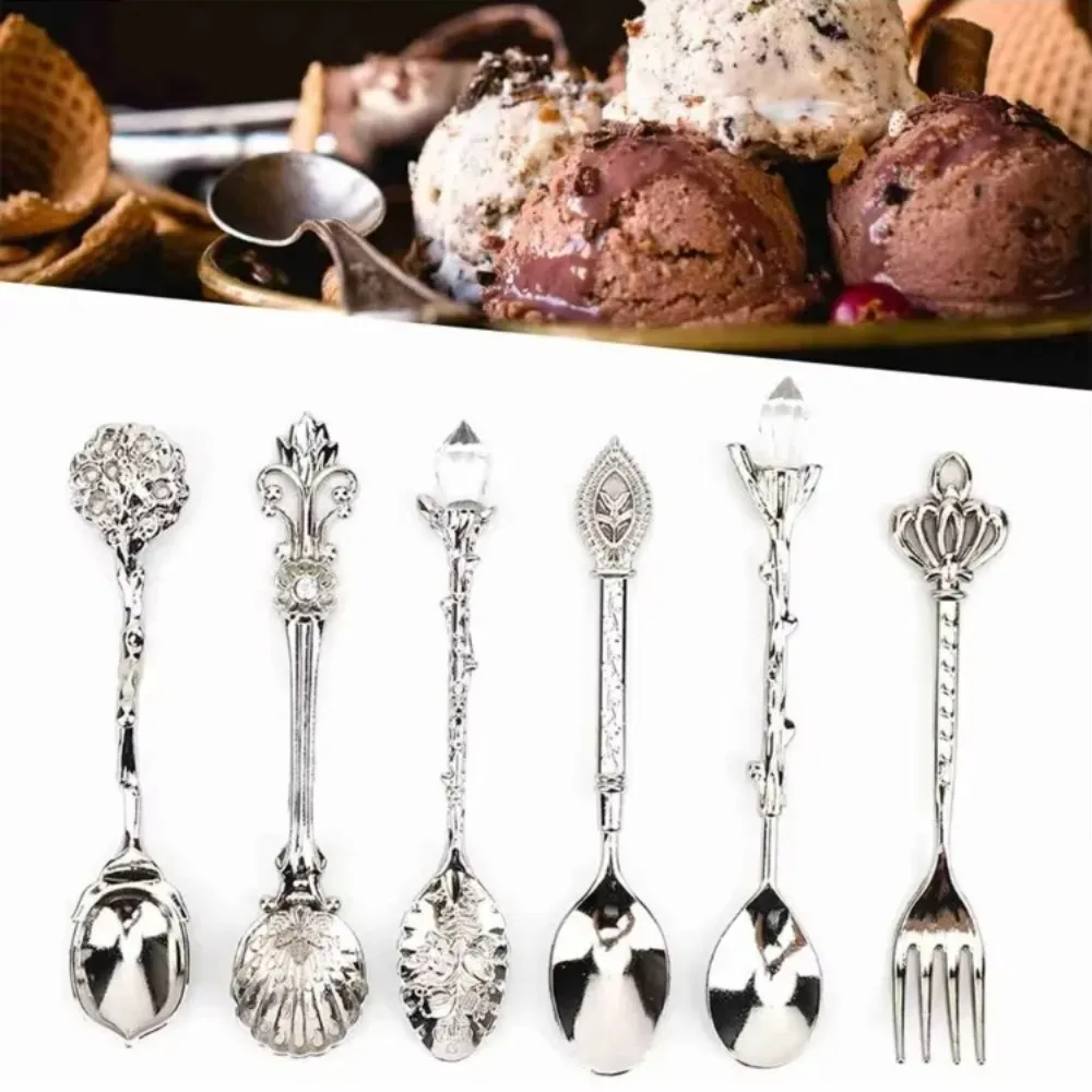 6Pcs/Set Innovative Vintage Retro Zinc Alloy Spoons Fork Set Cutlery Kitchen AccessorySilver (Crown Fork Handle)
6Pcs/Set Innovative Vintage Retro Zinc Alloy Spoons Fork Set Cutlery Kitchen AccessorySilver (Crown Fork Handle)