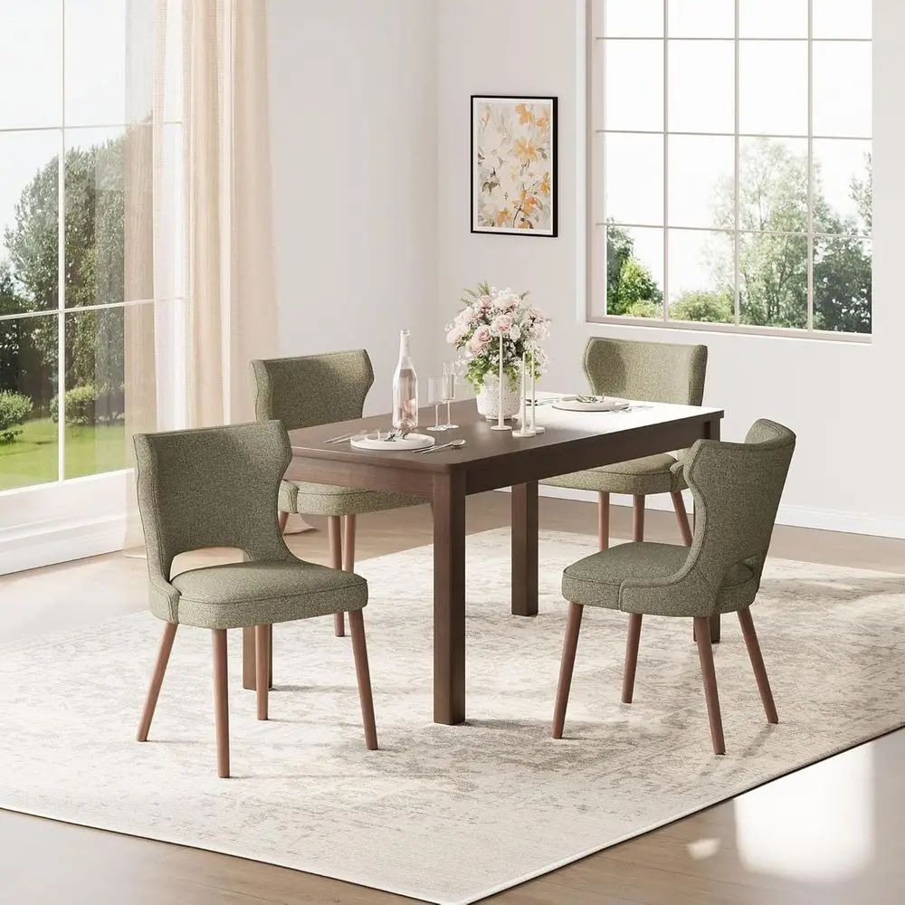 Upholstered Solid Wood Dining Chairs Set of 4, Green Fabric Kitchen Chairs for Restaurant and Cafe
Upholstered Solid Wood Dining Chairs Set of 4, Green Fabric Kitchen Chairs for Restaurant and Cafe