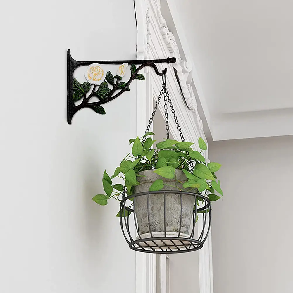 Wall Mounted Iron Flowerpot Hanger with Elegant Rose Design for Balcony Courtyard Hanging Planters Lanterns Wind Chimes Baskets
Wall Mounted Iron Flowerpot Hanger with Elegant Rose Design for Balcony Courtyard Hanging Planters Lanterns Wind Chimes Baskets