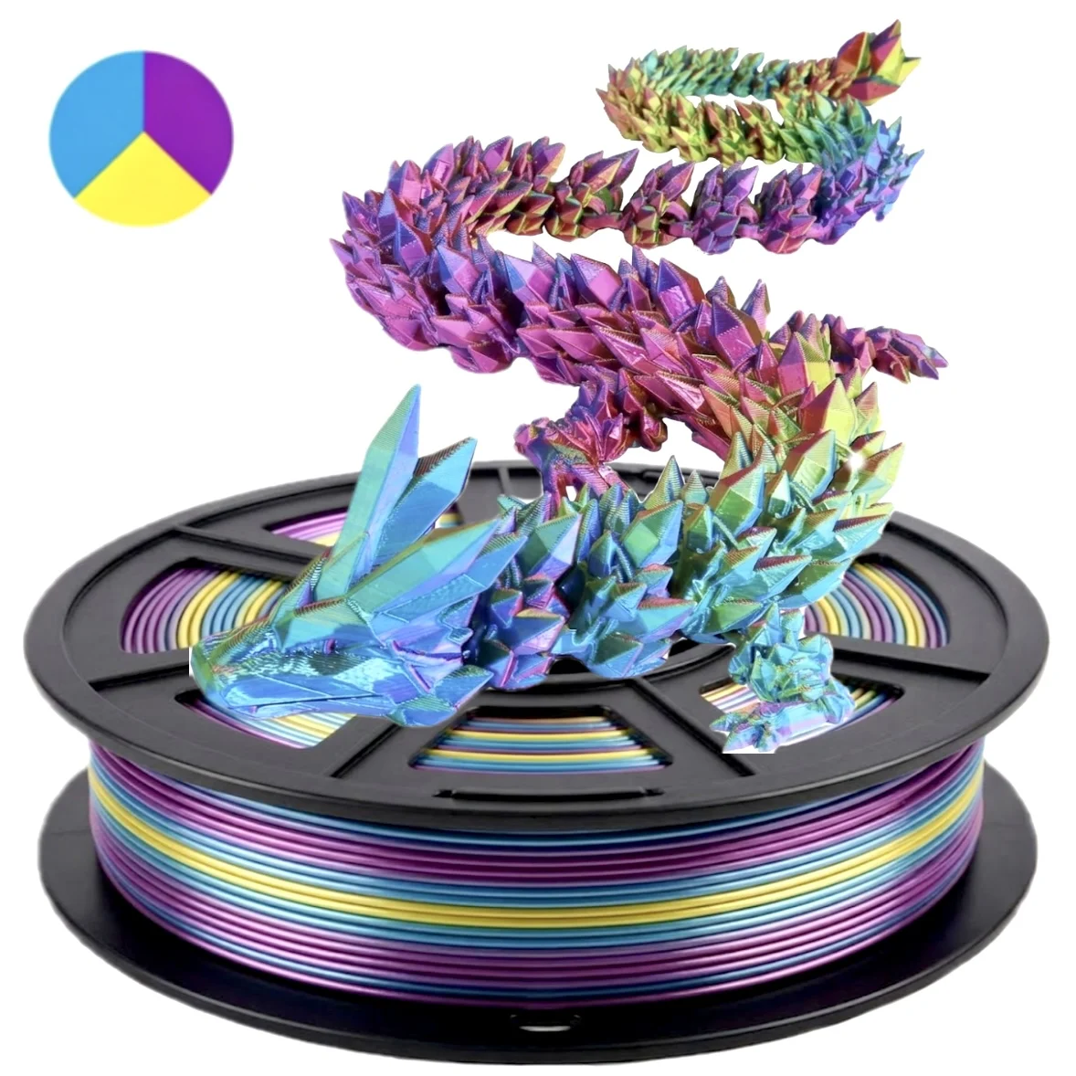 3D printer filament, 1.75 mm PLA filament, three-color rainbow silk PLA filament, rainbow PLA filament with silk, 3D printing fi
3D printer filament, 1.75 mm PLA filament, three-color rainbow silk PLA filament, rainbow PLA filament with silk, 3D printing fi