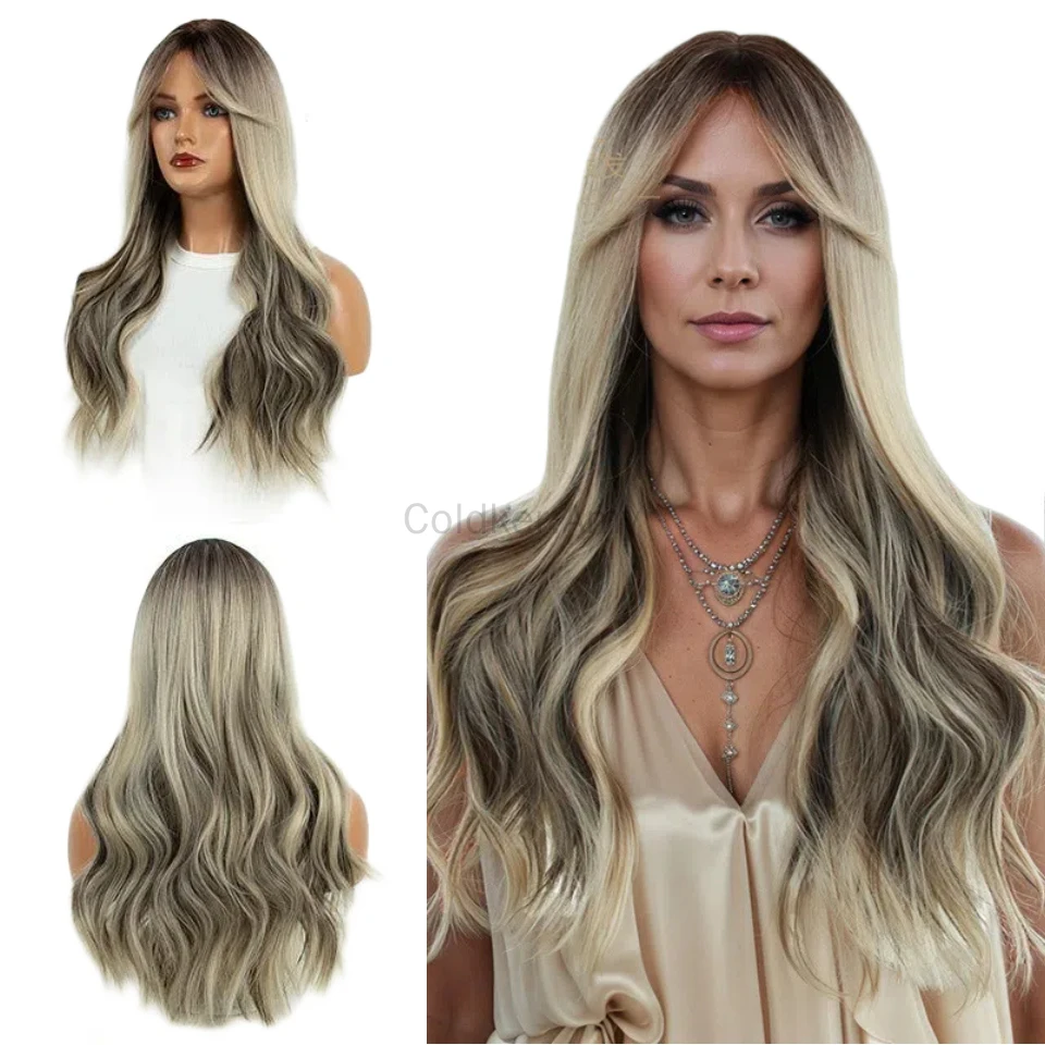 Golden Blonde Mixed Synthetic Wig Dark Wavy Hair With Side Bangs for Women Daily Party Cosplay Wig Heat Resistant Fiber
Golden Blonde Mixed Synthetic Wig Dark Wavy Hair With Side Bangs for Women Daily Party Cosplay Wig Heat Resistant Fiber