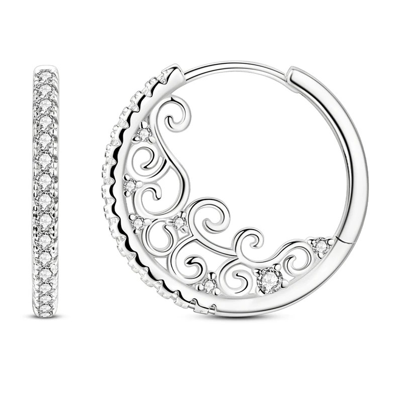 Women Earrings 925 Sterling Silver Classic Vintage Patterned Stone-encrusted Hoop Earrings For Anniversary Wedding Jewelry Gifts
Women Earrings 925 Sterling Silver Classic Vintage Patterned Stone-encrusted Hoop Earrings For Anniversary Wedding Jewelry Gifts