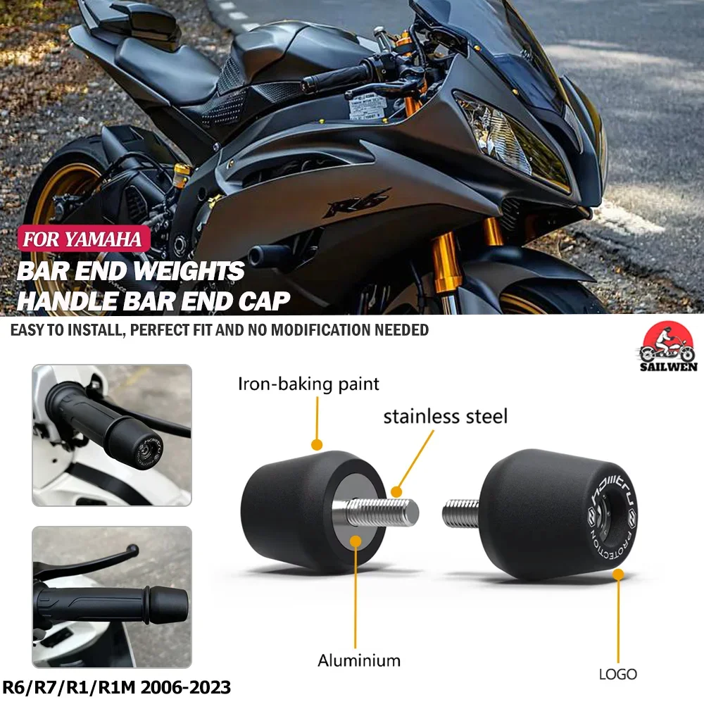 Handle Bar End Weight Grips Cap For Yamaha R6 R7 R1 R1M 2006-2023
Handle Bar End Weight Grips Cap For Yamaha R6 R7 R1 R1M 2006-2023