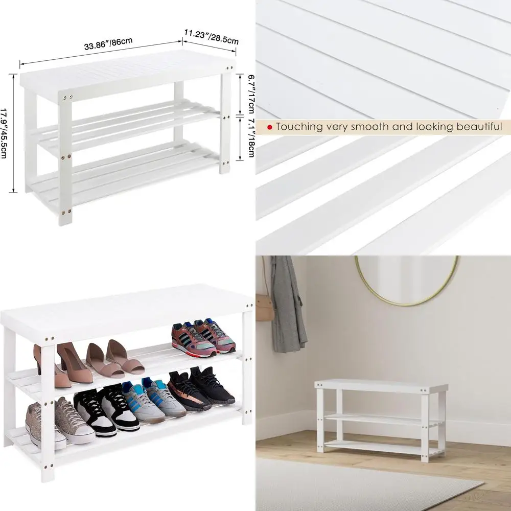 3-х уровневый бамбуковый органайзер для хранения обуви для прихожей, прихожей, ванной комнаты и гостиной белого цвета
3-х уровневый бамбуковый органайзер для хранения обуви для прихожей, прихожей, ванной комнаты и гостиной белого цвета