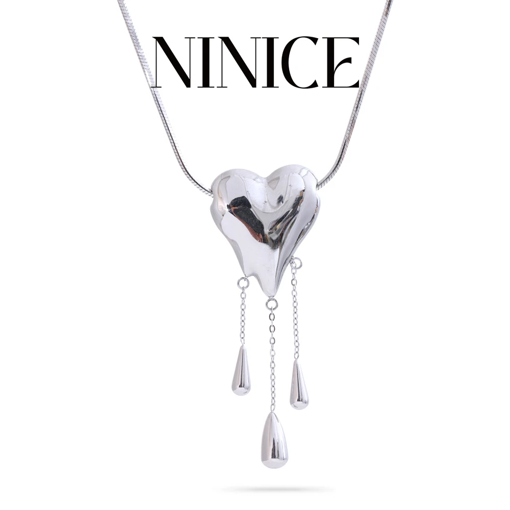 NiNice Rust Proof Stainless Steel Heart Water Drop Exquisite Necklace for Women Smooth Metal Polished Charm Jewelry
NiNice Rust Proof Stainless Steel Heart Water Drop Exquisite Necklace for Women Smooth Metal Polished Charm Jewelry