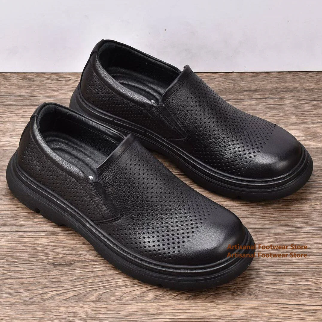 Hollowed Out Leather Shoes Black Leather Thick Soled Soft Leather Men's Shoes Business Casual Leather Shoes Trendy Men's Shoes
Hollowed Out Leather Shoes Black Leather Thick Soled Soft Leather Men's Shoes Business Casual Leather Shoes Trendy Men's Shoes