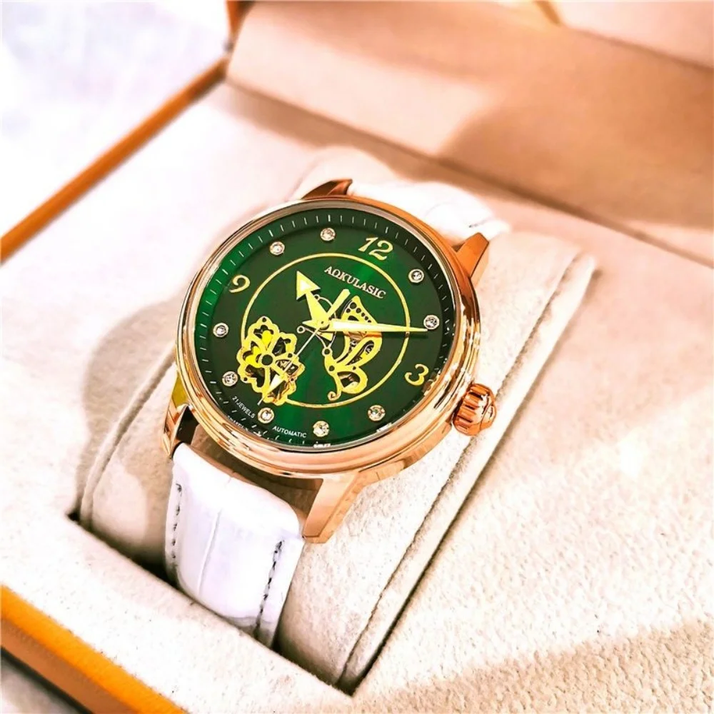 New Hollow-Out Women's Automatic Mechanical Watch, Light Luxury Diamond-Encrusted Waterproof Luminous Wristwatch, Leather Strap Elegant Women's Watch, Gift for Girlfriend or Best Friend, Versatile Fashion Watch for Commuting, Niche High-End Women's Watch,
New Hollow-Out Women's Automatic Mechanical Watch, Light Luxury Diamond-Encrusted Waterproof Luminous Wristwatch, Leather Strap Elegant Women's Watch, Gift for Girlfriend or Best Friend, Versatile Fashion Watch for Commuting, Niche High-End Women's Watch,