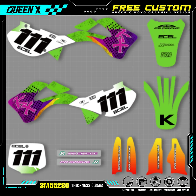 QUEEN X MOTO новые мотоциклетные графические защитные наклейки, наборы для KAWASAKI KX125 KX250 125 250 1999 2000 2001 2002 003
QUEEN X MOTO новые мотоциклетные графические защитные наклейки, наборы для KAWASAKI KX125 KX250 125 250 1999 2000 2001 2002 003