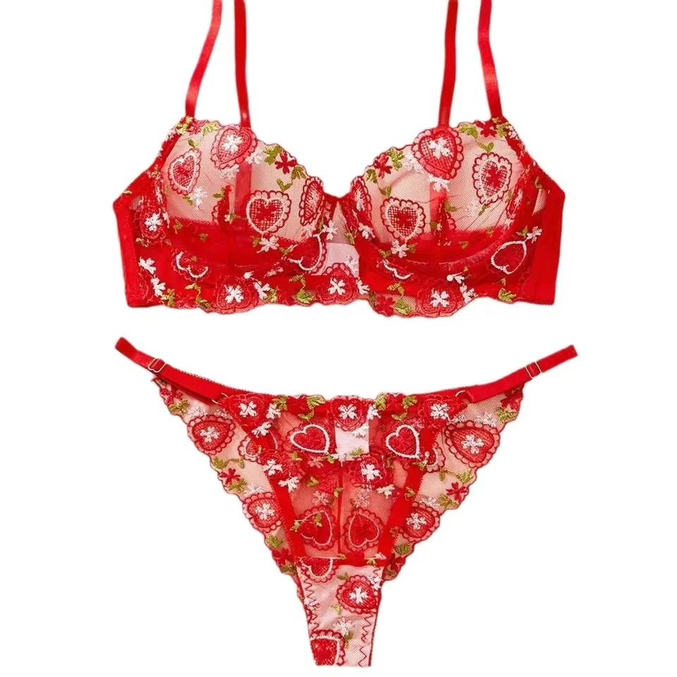 Western Mesh Heart Embroidery Pure See Through Bra Womens Erotic Seductive Underwear Apparel Womens Seductive Sexy Lingerie Set
Western Mesh Heart Embroidery Pure See Through Bra Womens Erotic Seductive Underwear Apparel Womens Seductive Sexy Lingerie Set