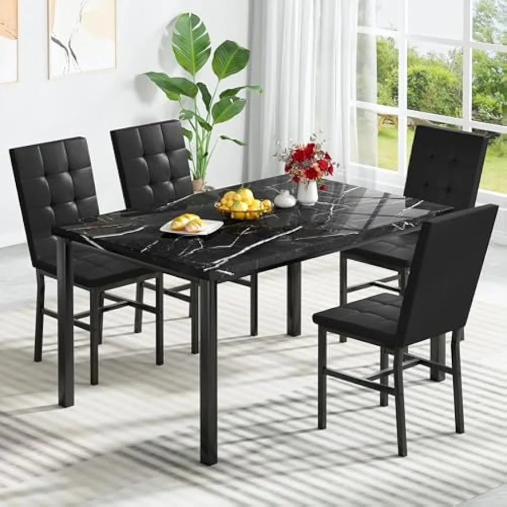 Products 5-Piece Marble Dining Set, Modern Kitchen Table and Chairs for Dining Room, Dinette, Compact Space Saving Furniture, 4
Products 5-Piece Marble Dining Set, Modern Kitchen Table and Chairs for Dining Room, Dinette, Compact Space Saving Furniture, 4
