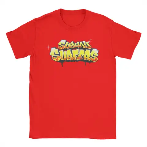 Men Women T-Shirt Subway Surfers Logo Game Vintage 100% Cotton Tee Shirt Parkour Sport T Shirt Round Neck Tops Graphic Printed