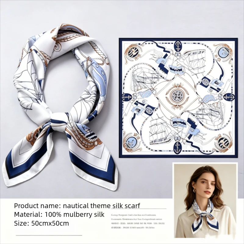 Luxury Inspired Blue White Nautical Silk Scarf Soft Satin All Match Neck Hair Accessory Multi Color Ornament for All Seasons
Luxury Inspired Blue White Nautical Silk Scarf Soft Satin All Match Neck Hair Accessory Multi Color Ornament for All Seasons