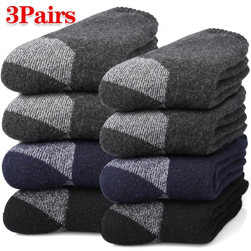 3Pairs Winter Men's Thick Warm Wool Socks Solid Color Plush Mid-tube Snow Socks Outdoor Sports Heating Socks Comfort Soft Floor
3Pairs Winter Men's Thick Warm Wool Socks Solid Color Plush Mid-tube Snow Socks Outdoor Sports Heating Socks Comfort Soft Floor