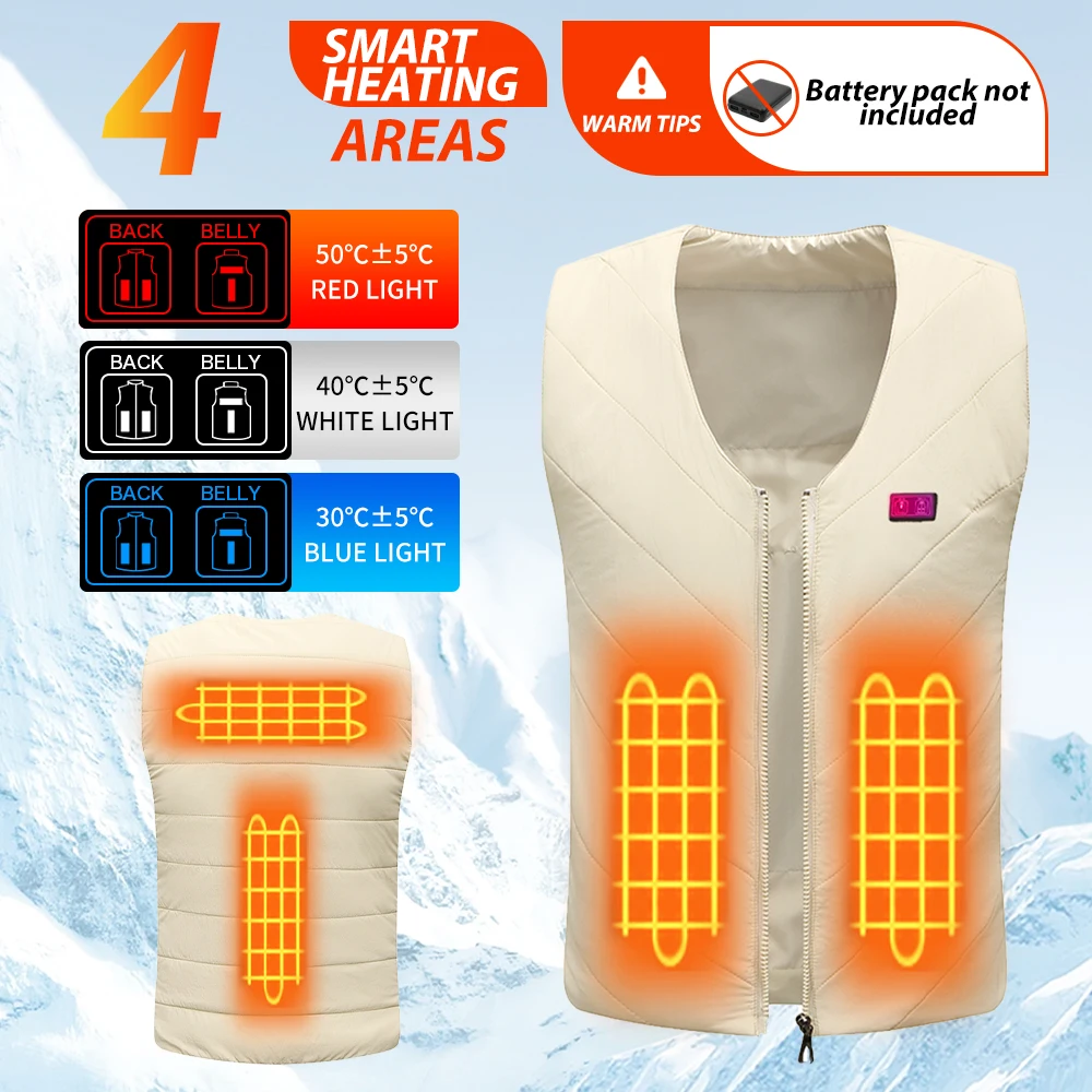 Men Women 4 Areas Heated Vest Jacket Heated Clothes Casual V-neck USB Heated Vest Smart Control Temperature Heating Jacket Coat
Men Women 4 Areas Heated Vest Jacket Heated Clothes Casual V-neck USB Heated Vest Smart Control Temperature Heating Jacket Coat