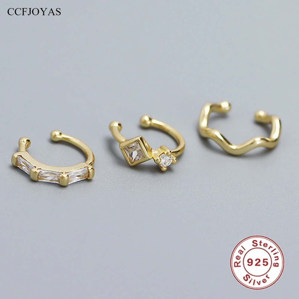 CCFJOYAS 1 PCS 925 Sterling Silver Clip Earrings for Women Minimalist Gold Silver color non-pierced Stacked Ear Clips Jewlery
CCFJOYAS 1 PCS 925 Sterling Silver Clip Earrings for Women Minimalist Gold Silver color non-pierced Stacked Ear Clips Jewlery