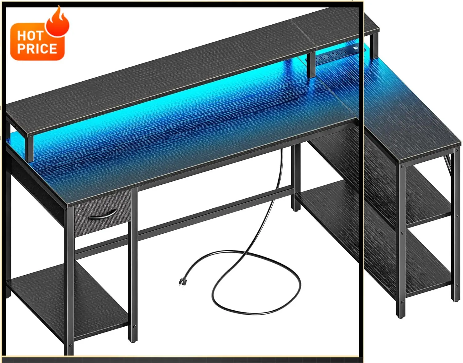 BestsellerBestseller53 inch L Shaped Gaming Desk with LED Lights & Power Outlets, Reversible Computer Desk with Shelves & Monito
BestsellerBestseller53 inch L Shaped Gaming Desk with LED Lights & Power Outlets, Reversible Computer Desk with Shelves & Monito